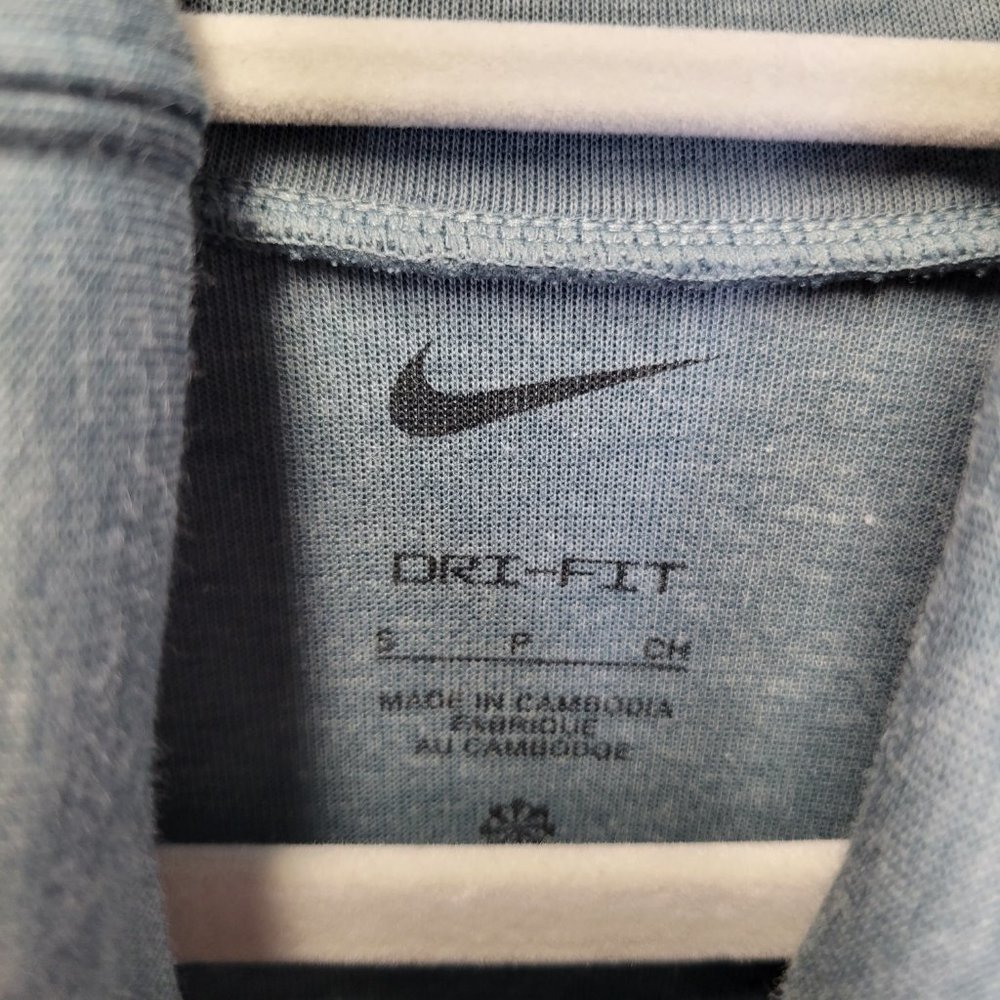 Nike Women's Small Pullover Sweatshirt Blue Wrap Front Pockets Double Cuff - Picture 7 of 8
